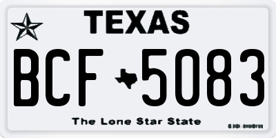 TX license plate BCF5083