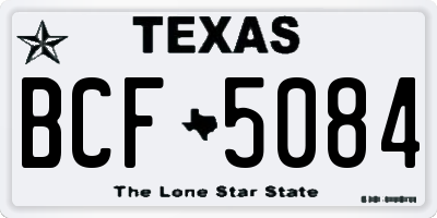 TX license plate BCF5084