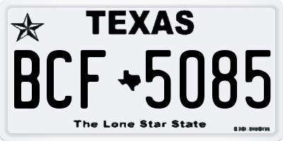 TX license plate BCF5085