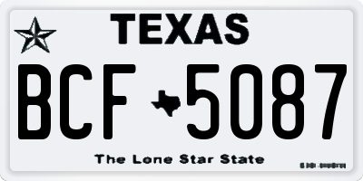 TX license plate BCF5087