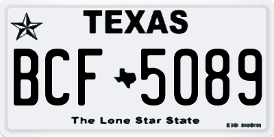 TX license plate BCF5089