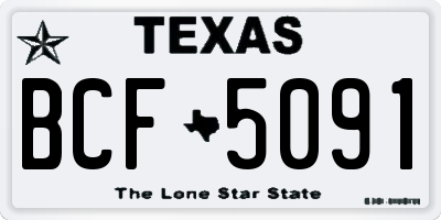 TX license plate BCF5091