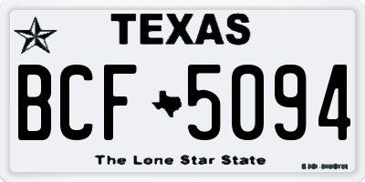 TX license plate BCF5094