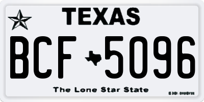 TX license plate BCF5096