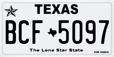 TX license plate BCF5097