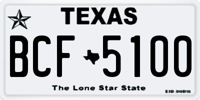 TX license plate BCF5100