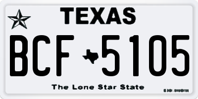 TX license plate BCF5105