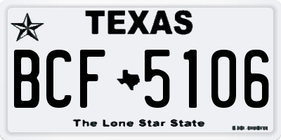 TX license plate BCF5106