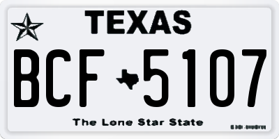 TX license plate BCF5107
