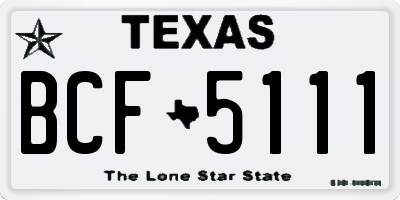 TX license plate BCF5111
