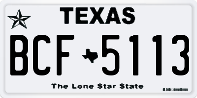 TX license plate BCF5113