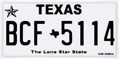 TX license plate BCF5114