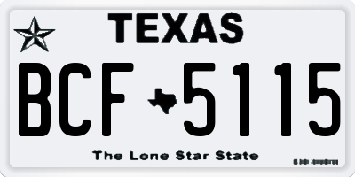 TX license plate BCF5115