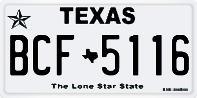 TX license plate BCF5116