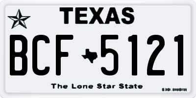 TX license plate BCF5121