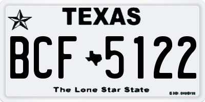 TX license plate BCF5122