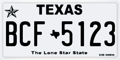 TX license plate BCF5123
