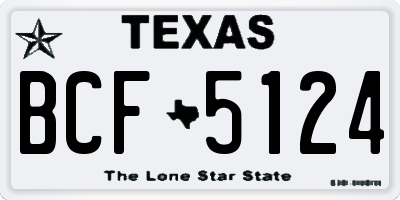 TX license plate BCF5124
