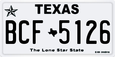 TX license plate BCF5126