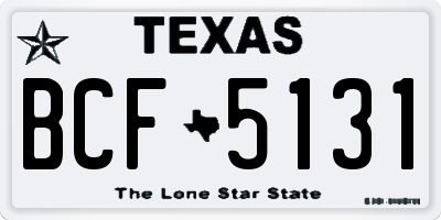 TX license plate BCF5131