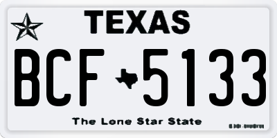 TX license plate BCF5133