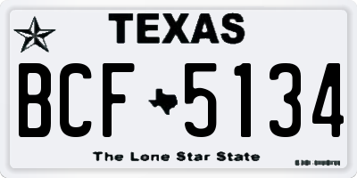TX license plate BCF5134