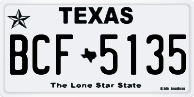 TX license plate BCF5135