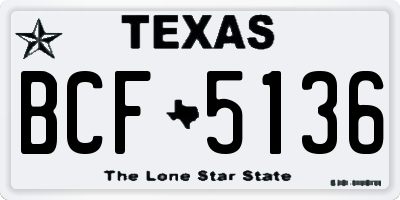 TX license plate BCF5136