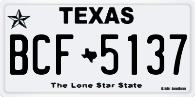 TX license plate BCF5137