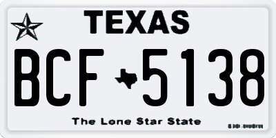 TX license plate BCF5138