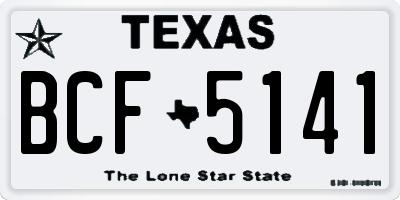 TX license plate BCF5141