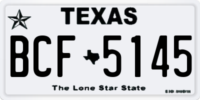 TX license plate BCF5145