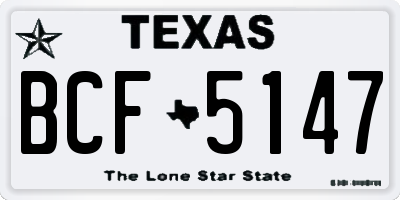 TX license plate BCF5147