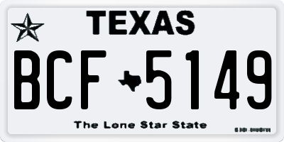 TX license plate BCF5149