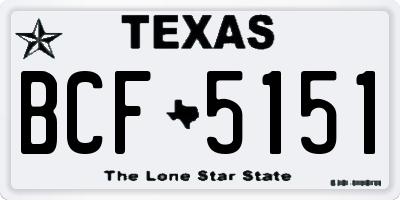 TX license plate BCF5151