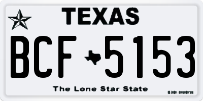 TX license plate BCF5153