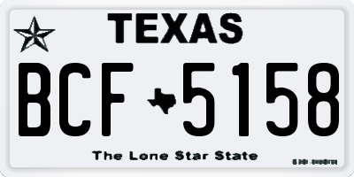 TX license plate BCF5158