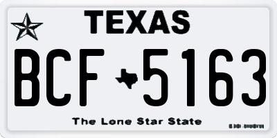 TX license plate BCF5163