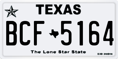 TX license plate BCF5164
