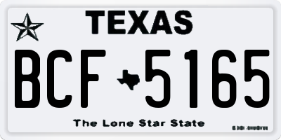 TX license plate BCF5165