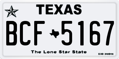 TX license plate BCF5167