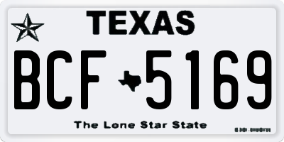 TX license plate BCF5169