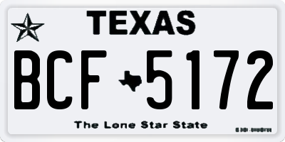 TX license plate BCF5172