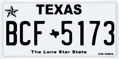 TX license plate BCF5173