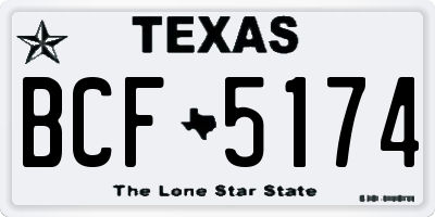 TX license plate BCF5174
