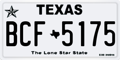 TX license plate BCF5175