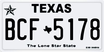 TX license plate BCF5178