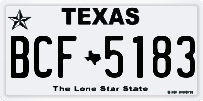 TX license plate BCF5183