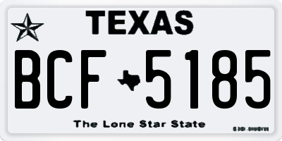 TX license plate BCF5185
