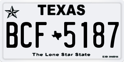 TX license plate BCF5187